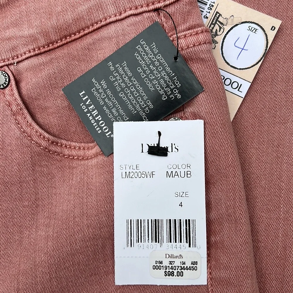 NWT Liverpool Abby Skinny Ankle in Mauve Blush Size 4/27 - Picture 5 of 13